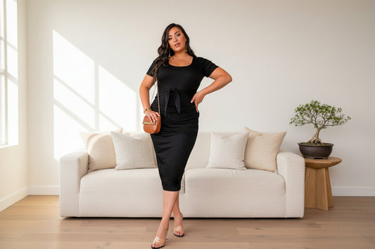 Monroe Midi Dress - Black