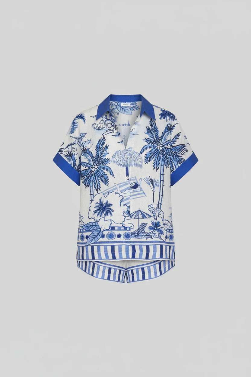 Palm Breeze Printed Short Set