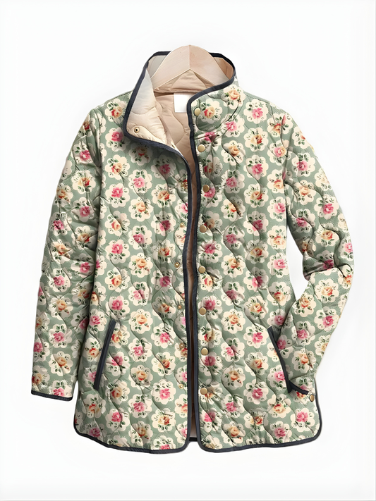 Celine™ | Quilted Jacket with Vintage Floral Print