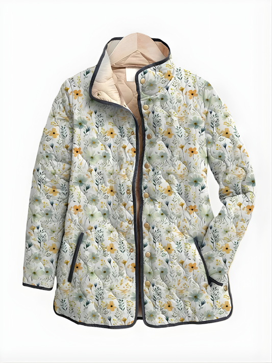 Lauri™ | Enchanting Floral Print Quilted Jacket