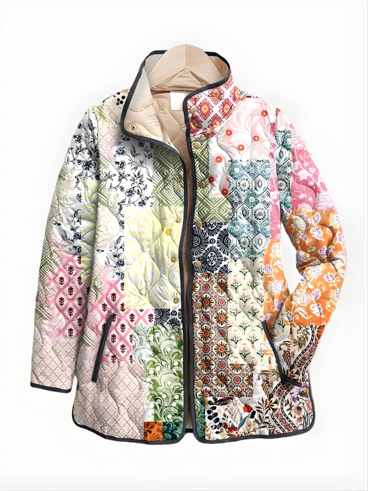 Jade™ | Casual Floral Print Quilted Jacket
