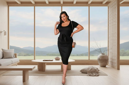 Monroe Midi Dress - Black