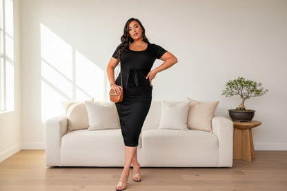 Monroe Midi Dress - Black
