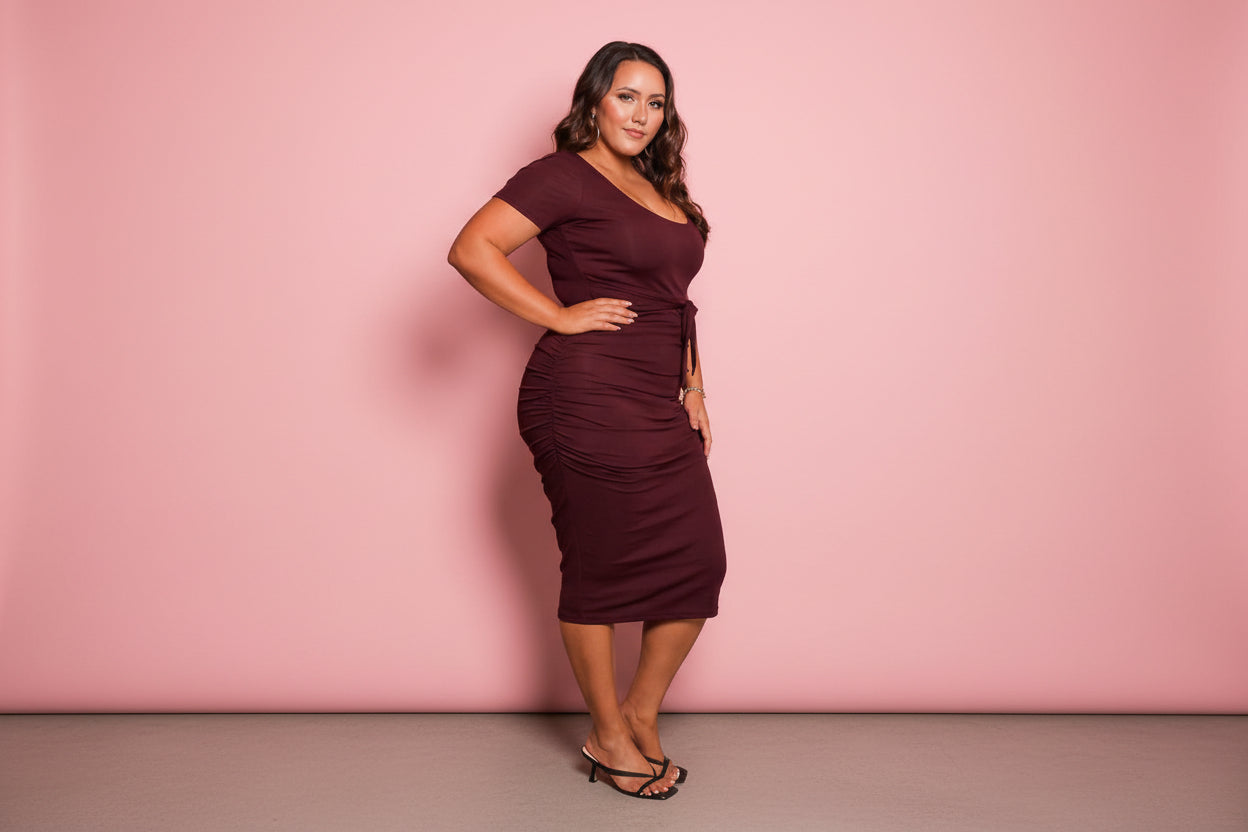 Monroe Midi Dress - Plum