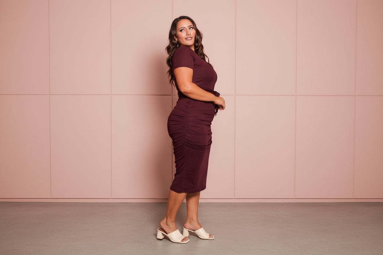 Monroe Midi Dress - Plum