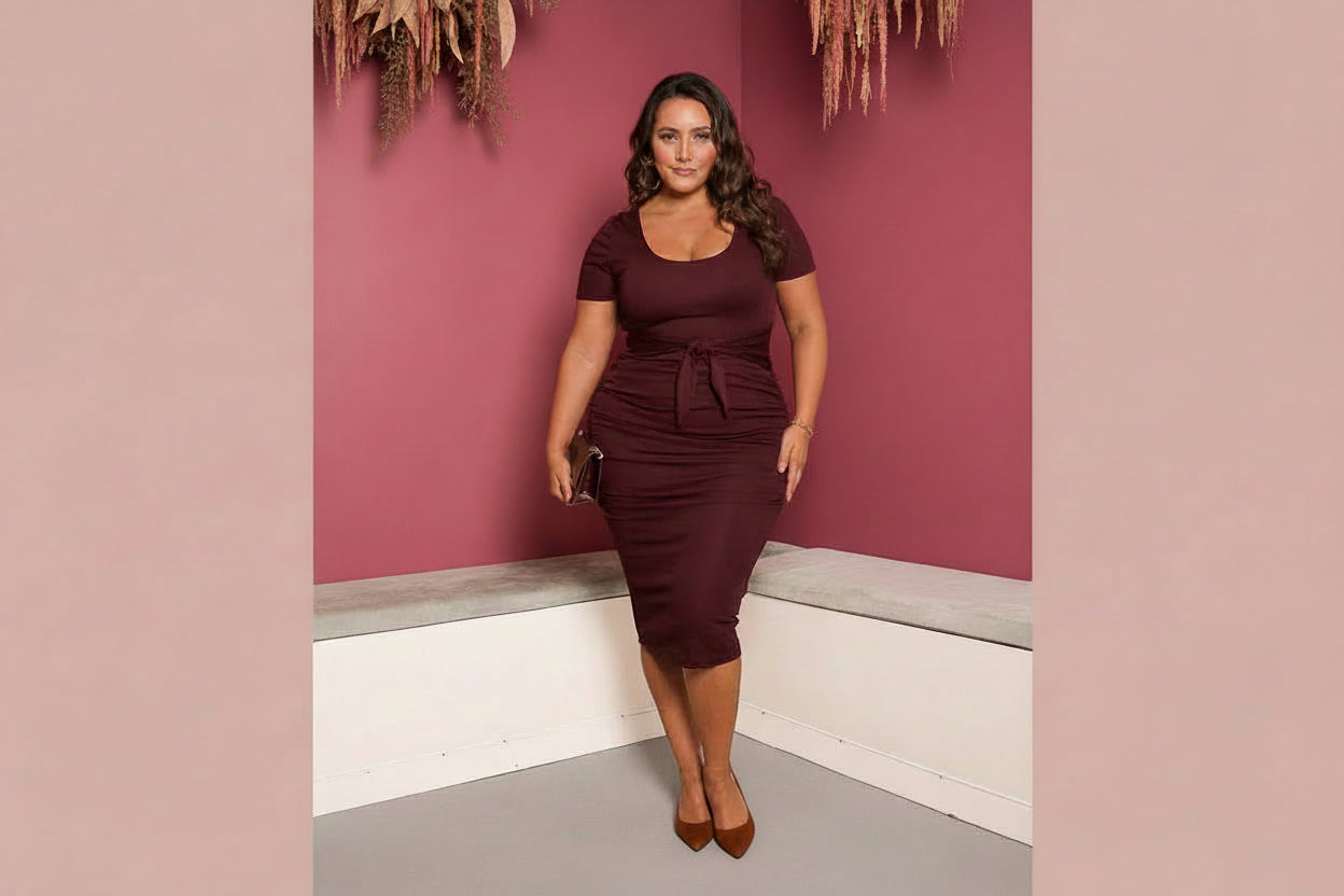 Monroe Midi Dress - Plum