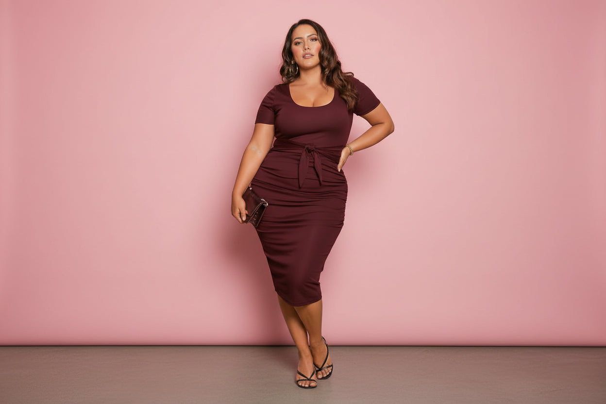 Monroe Midi Dress - Plum