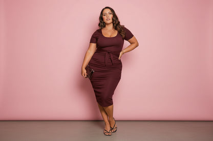 Monroe Midi Dress - Plum
