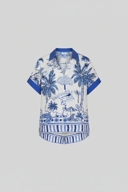 Palm Breeze Printed Short Set
