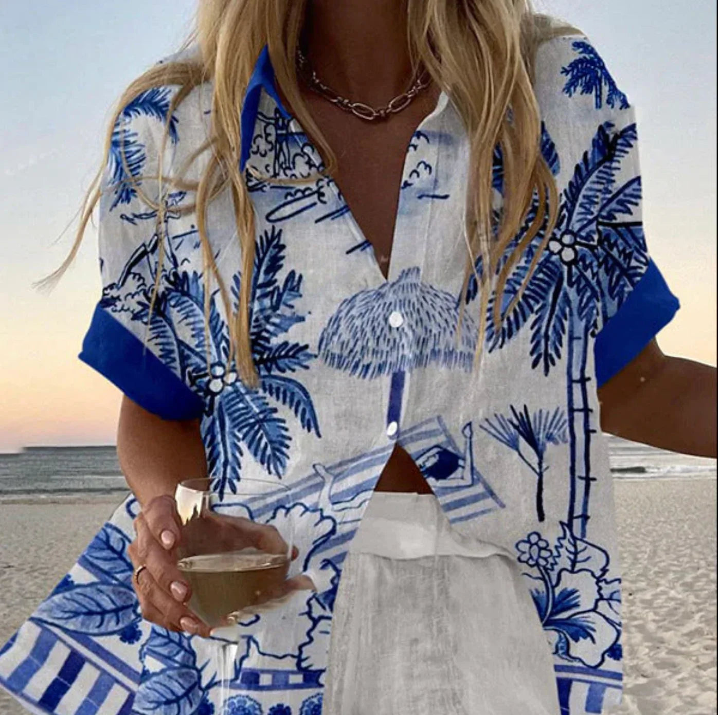 Palm Breeze Printed Short Set