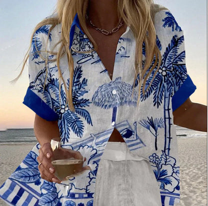 Palm Breeze Printed Short Set