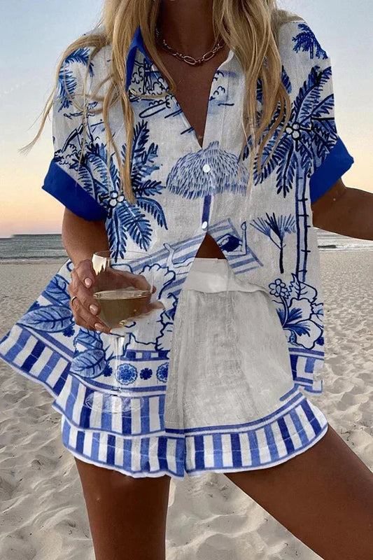 Palm Breeze Printed Short Set