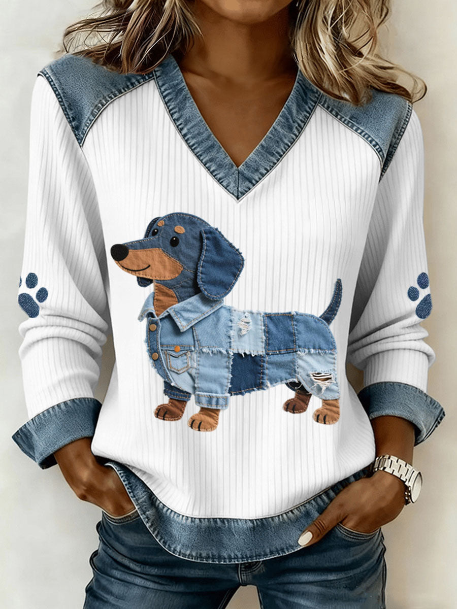 Lola™ Denim Patchwork sweater