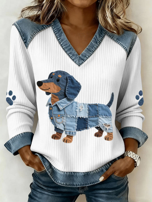Lola™ Denim Patchwork sweater